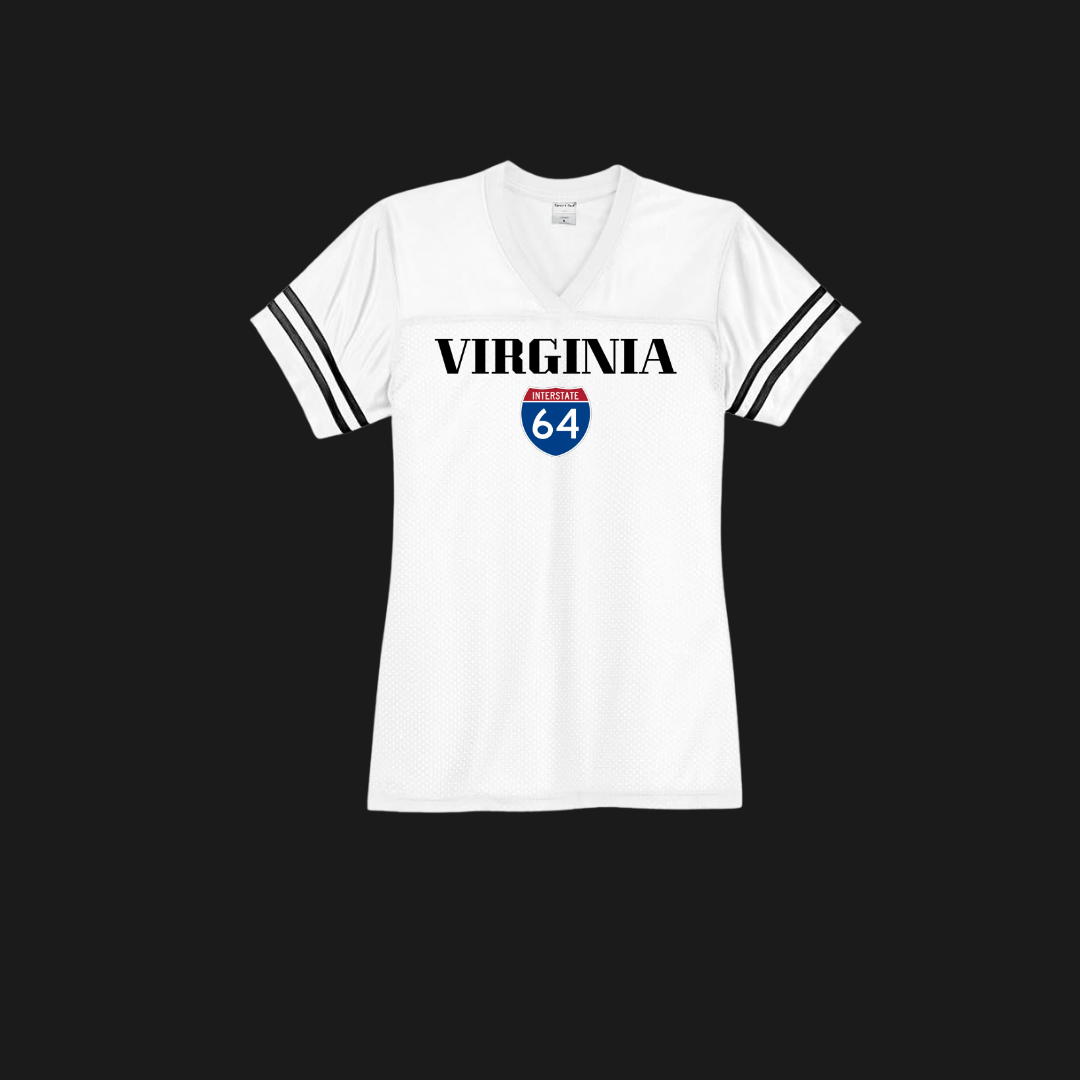 Virginia 64 Football Jersey ( Womens Fitted) (Made in VA)