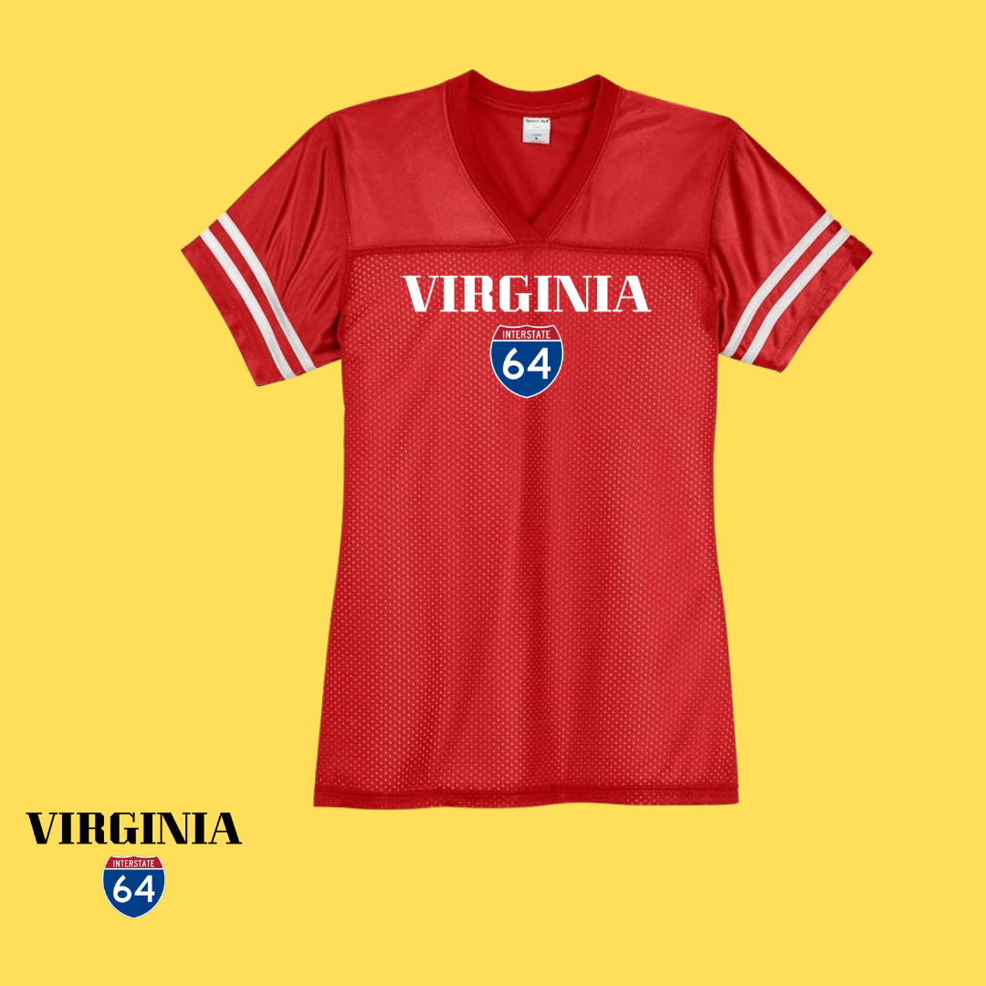 Virginia 64 Football Jersey ( Womens Fitted) (Made in VA)