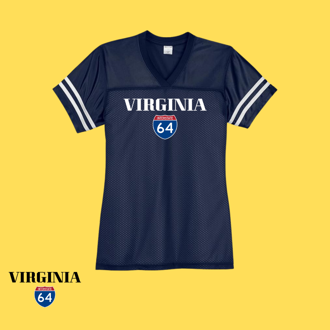 Virginia 64 Football Jersey ( Womens Fitted) (Made in VA)